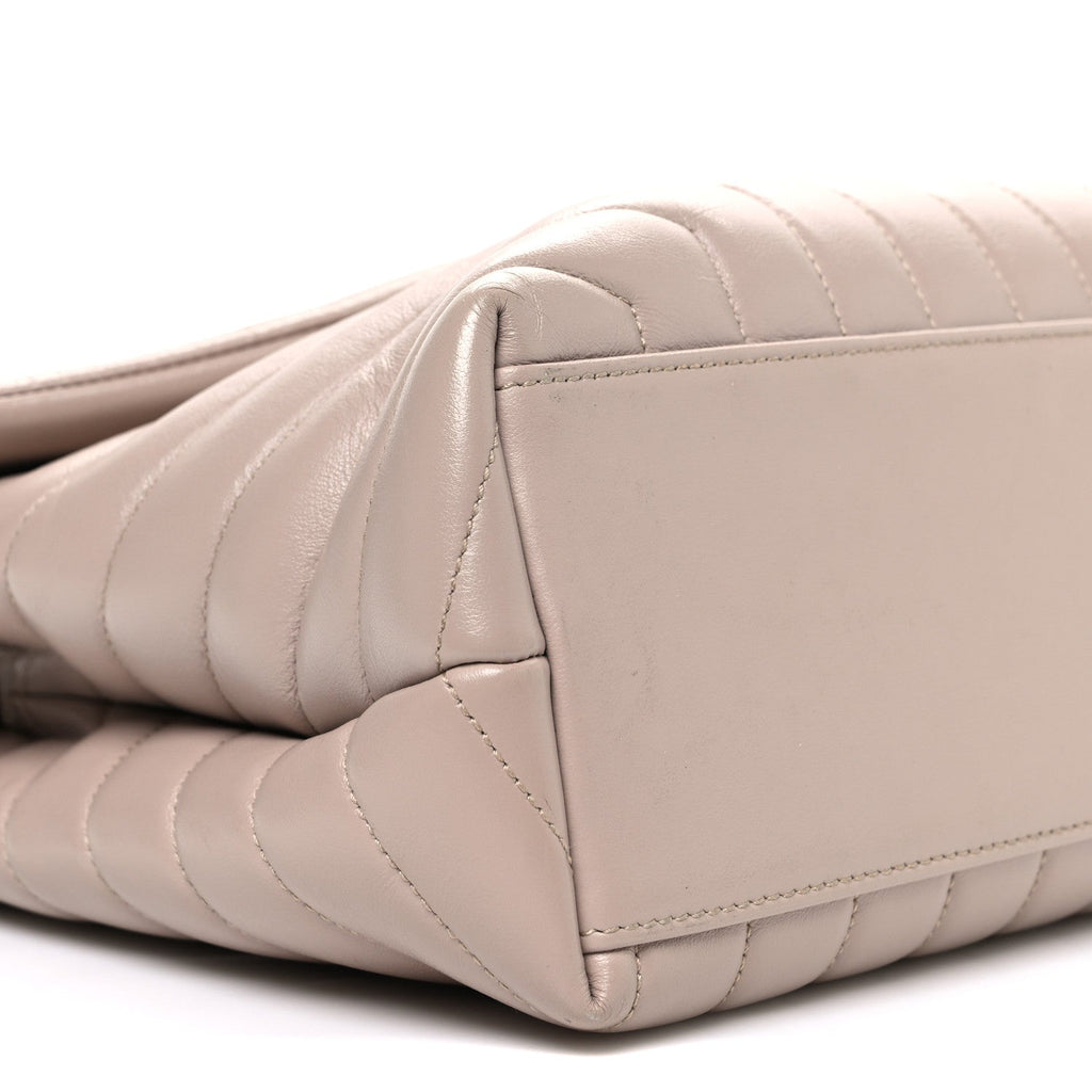 Calfskin Y Quilted Monogram Medium Loulou Chain Satchel Dark Beige