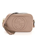 Pebbled Calfskin Small Soho Disco Bag Rose Beige