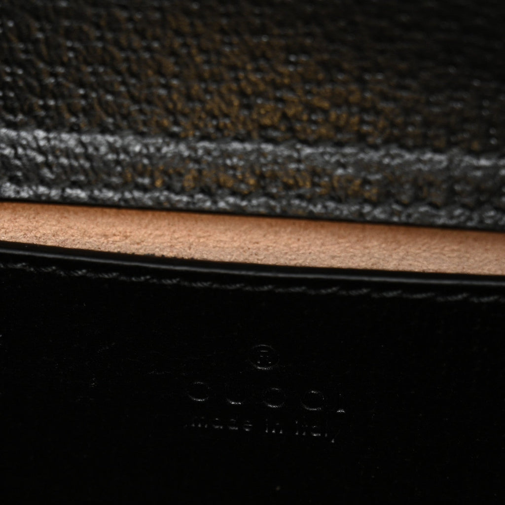 Textured Dollar Calfskin Web Small Diana Shoulder Bag Black Dusty Grey
