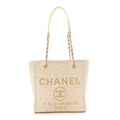 Lurex Boucle Mini Deauville Tote White