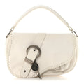 Calfskin Braided Gaucho Double Saddle Bag White