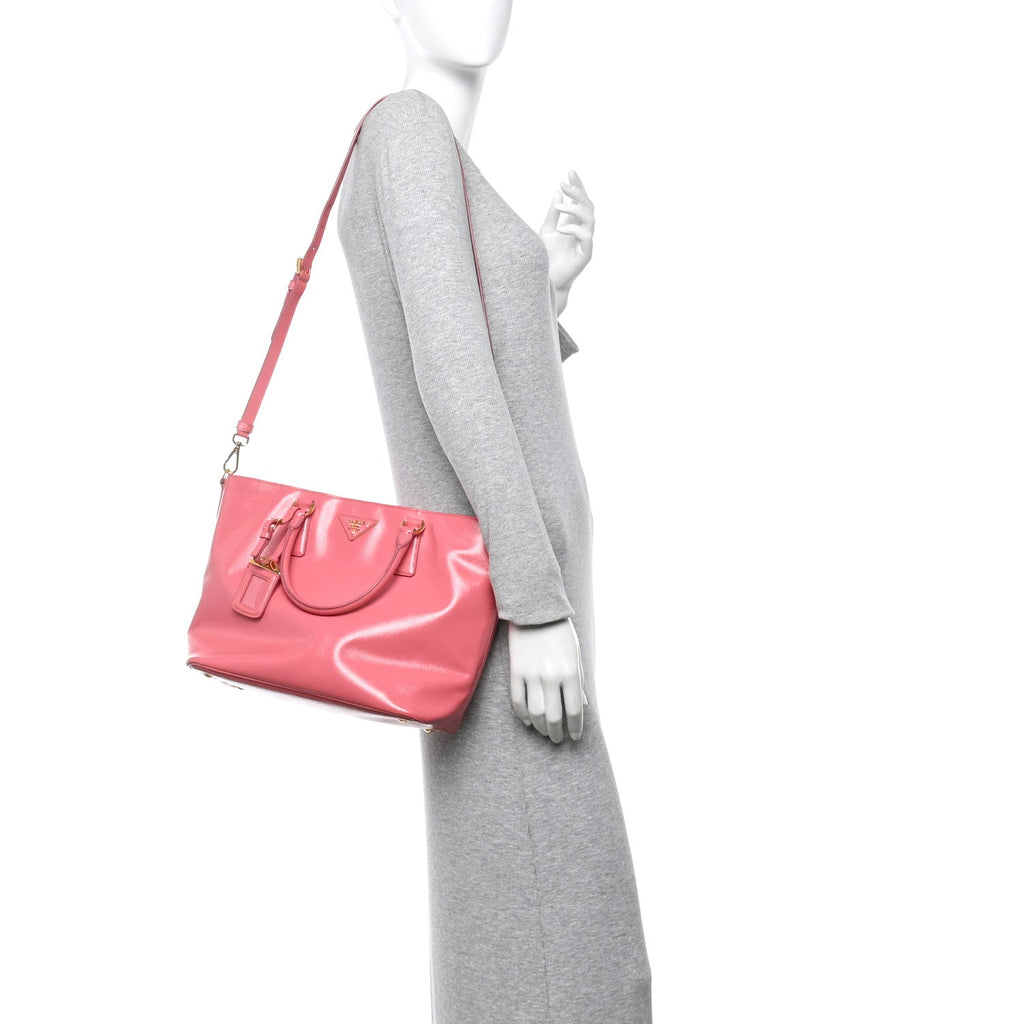 Saffiano Vernice Galleria Shopping Tote Begonia