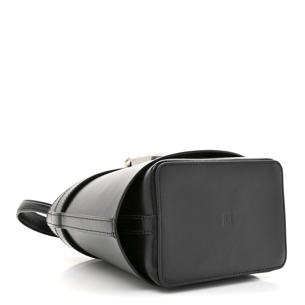 Box Calfskin Shark Lock Bucket Bag Black