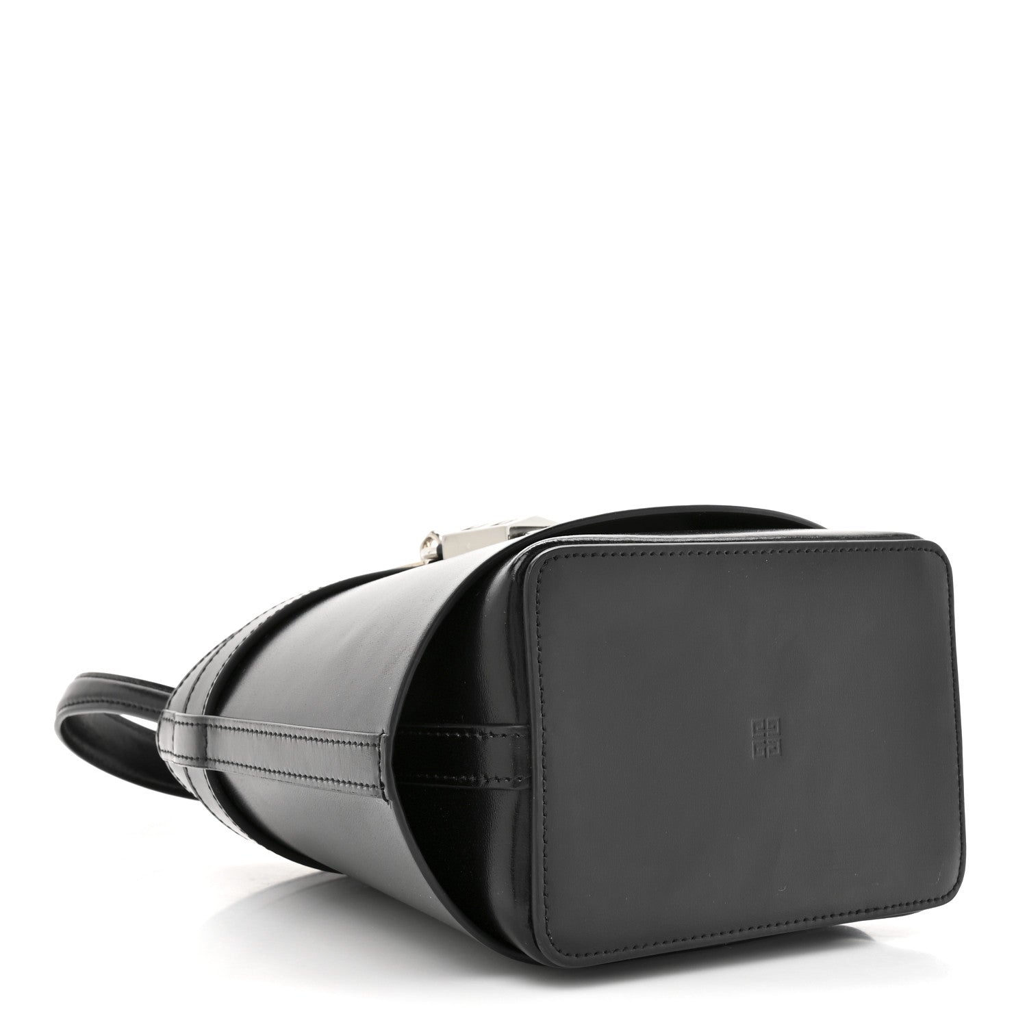 Box Calfskin Shark Lock Bucket Bag Black