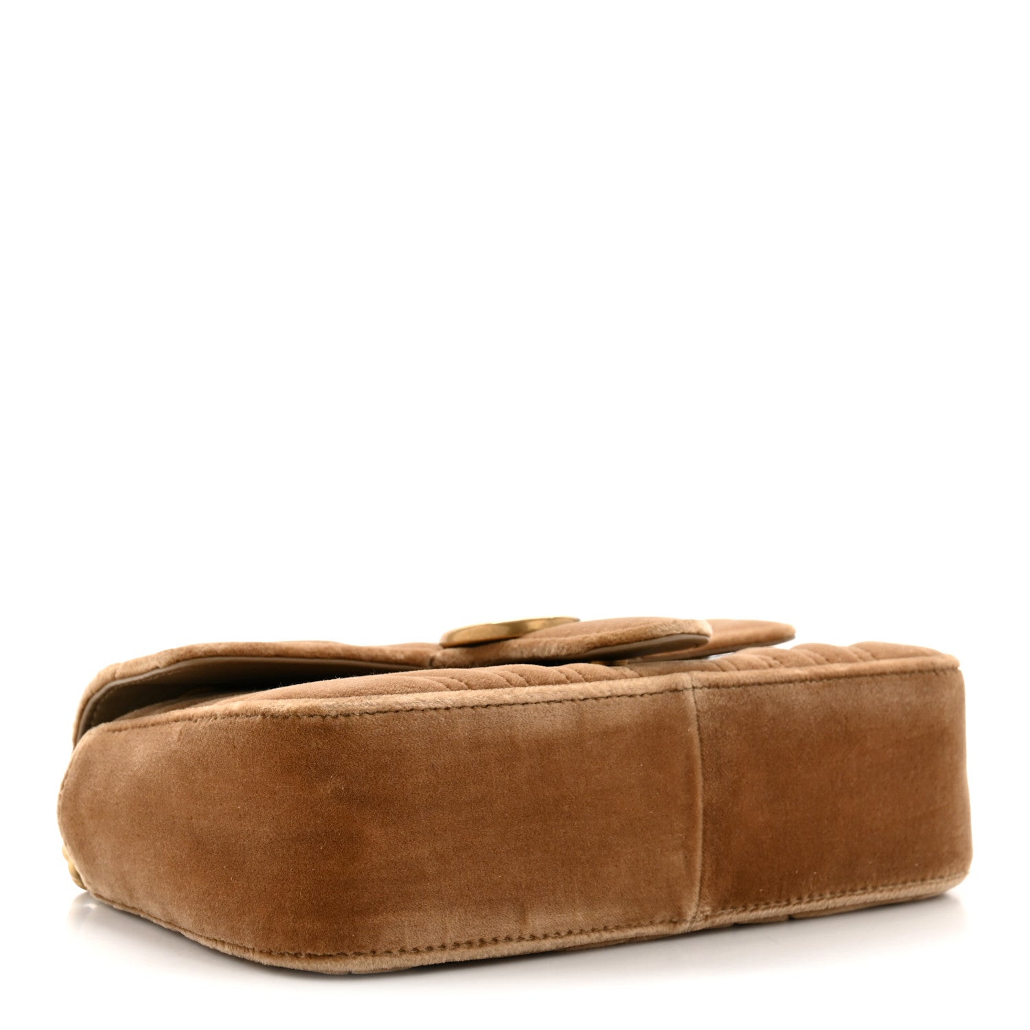 Velvet Matelasse Mini GG Marmont Shoulder Bag Taupe