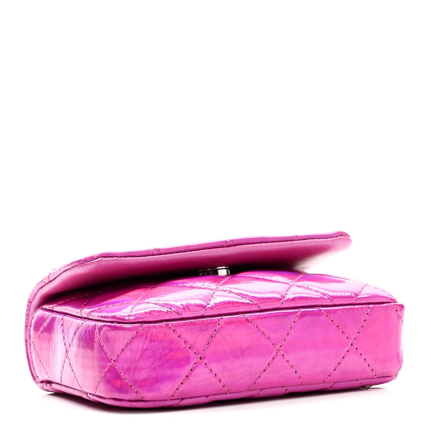 Iridescent Mirror Goatskin Hook  Holder Fuchsia