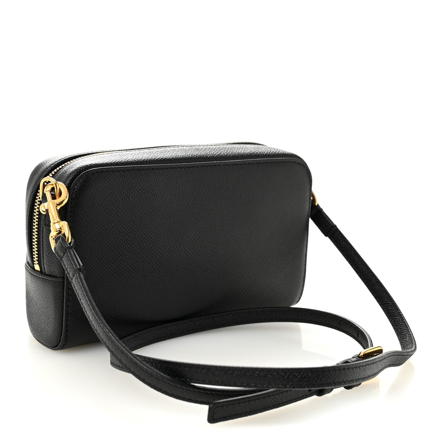 Grained Calfskin Caro Double Pouch Black