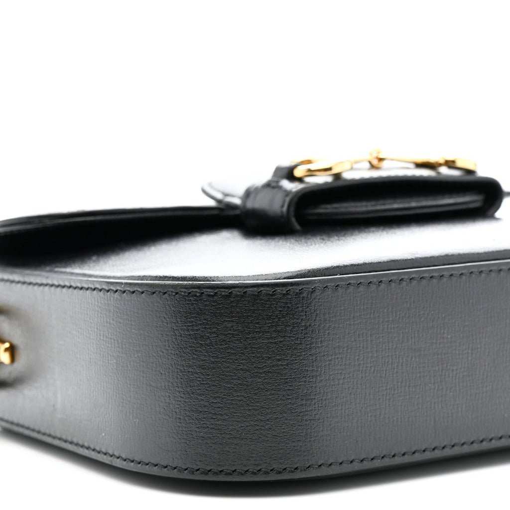 Azalea Calfskin Web Mini Horsebit 1955 Shoulder Bag Black