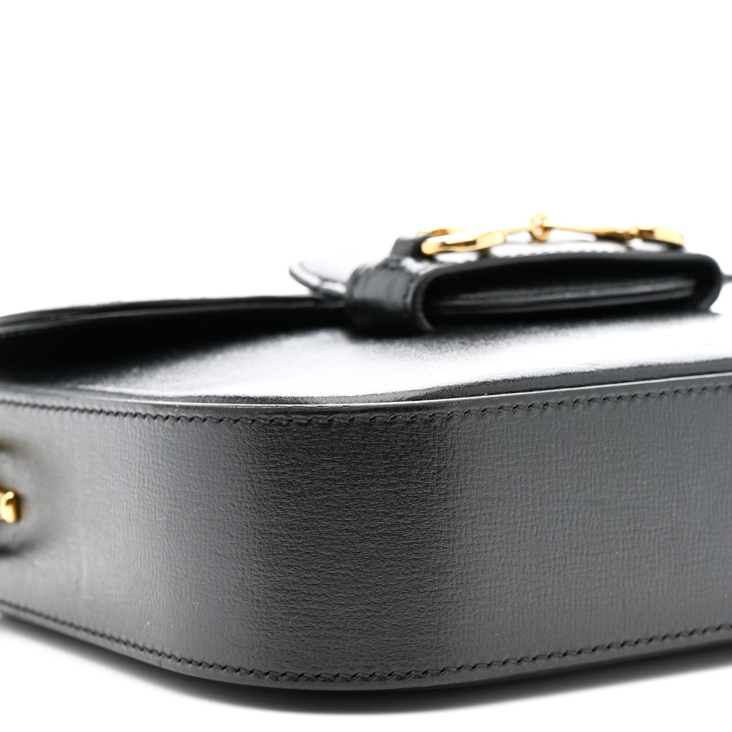 Azalea Calfskin Web Mini Horsebit 1955 Shoulder Bag Black