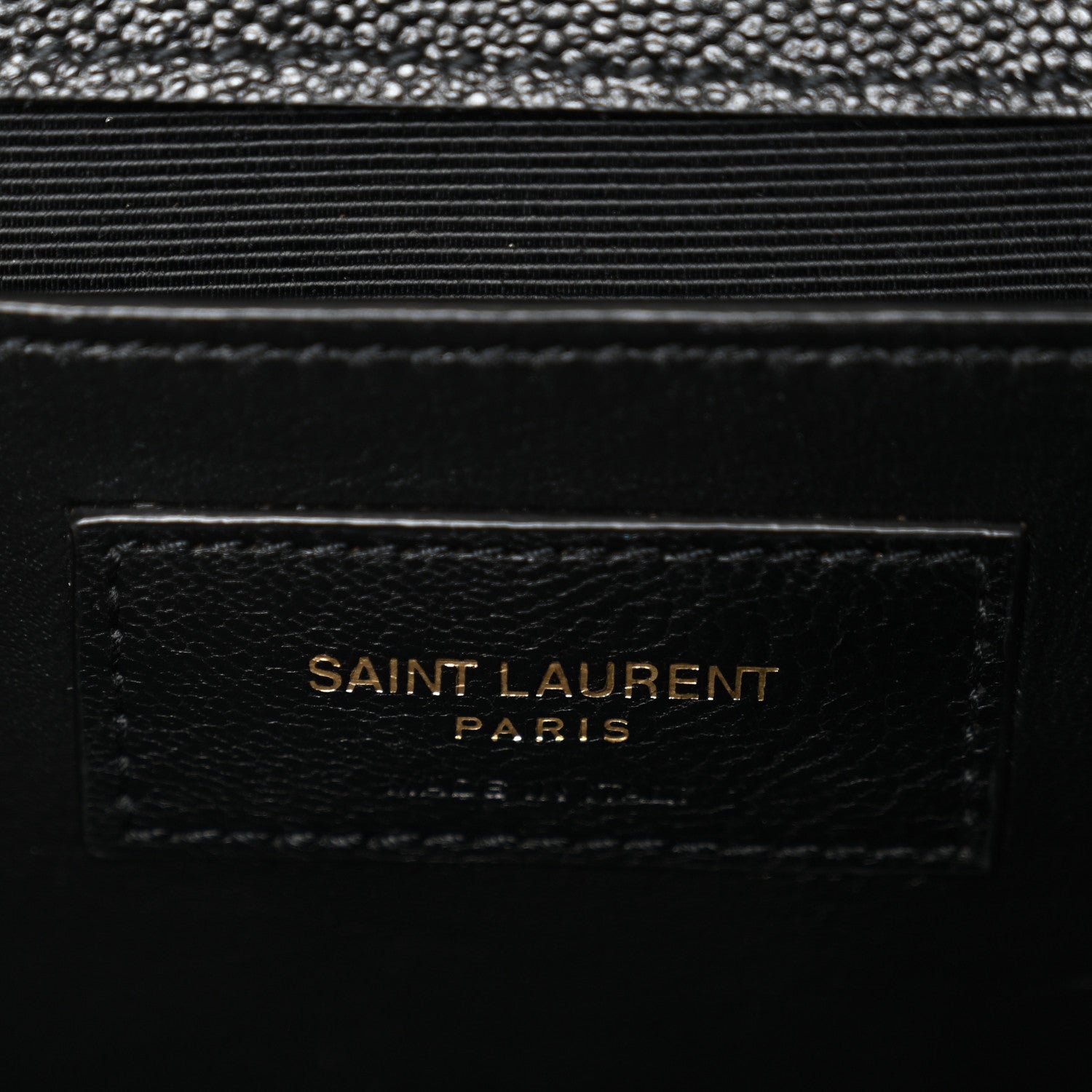 Grain De Poudre Textured Mixed Matelasse Triquilt Medium Monogram Satchel Black