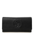 Pebbled Calfskin Large Soho Continental Wallet Black