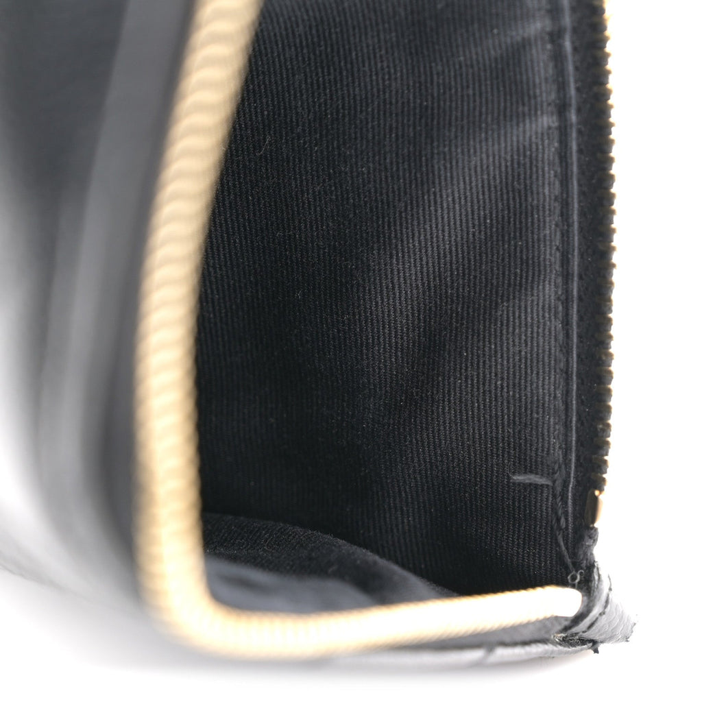 Grain De Poudre Chevron Monogram Bill Pouch Black