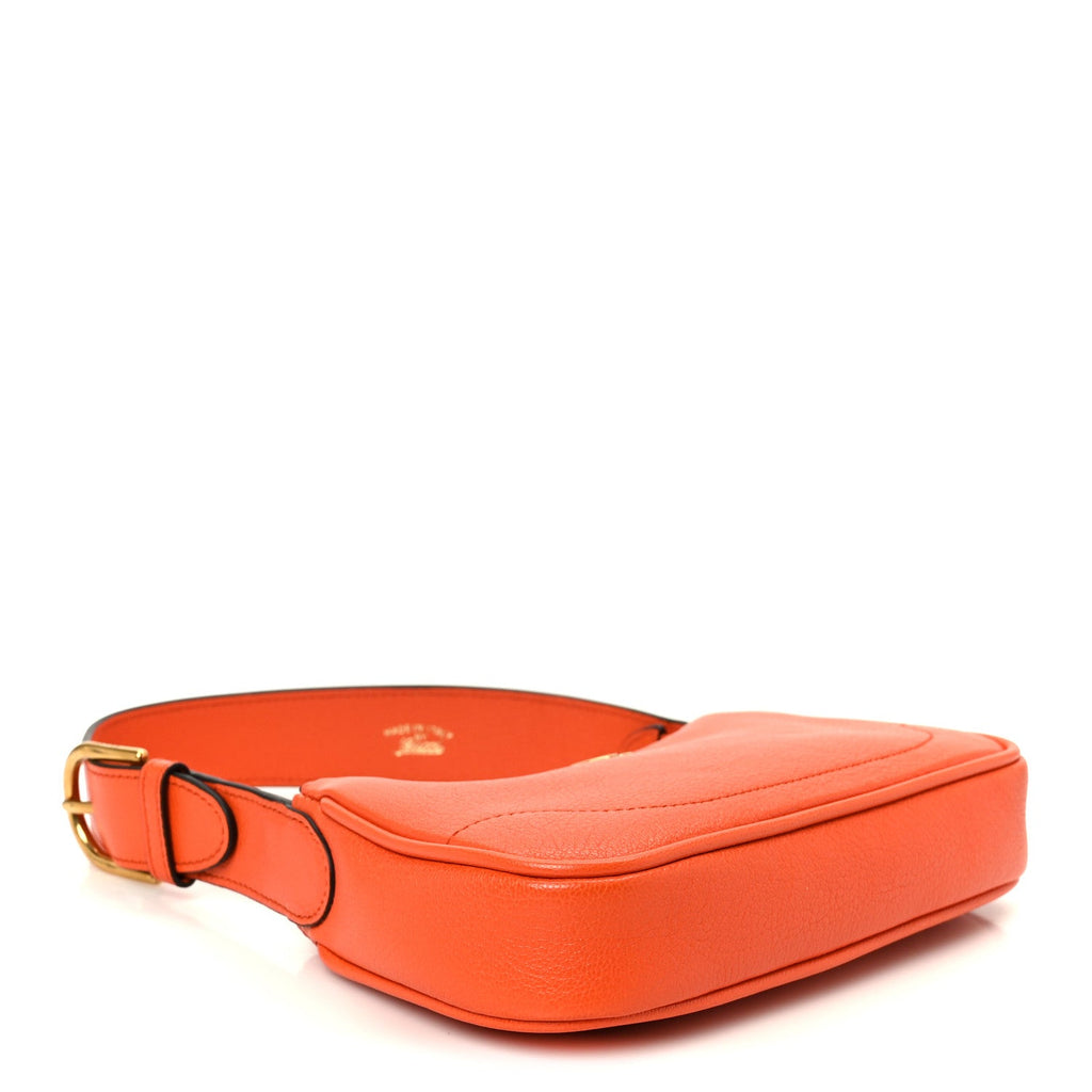 Goatskin Mini Aphrodite Shoulder Bag Orange