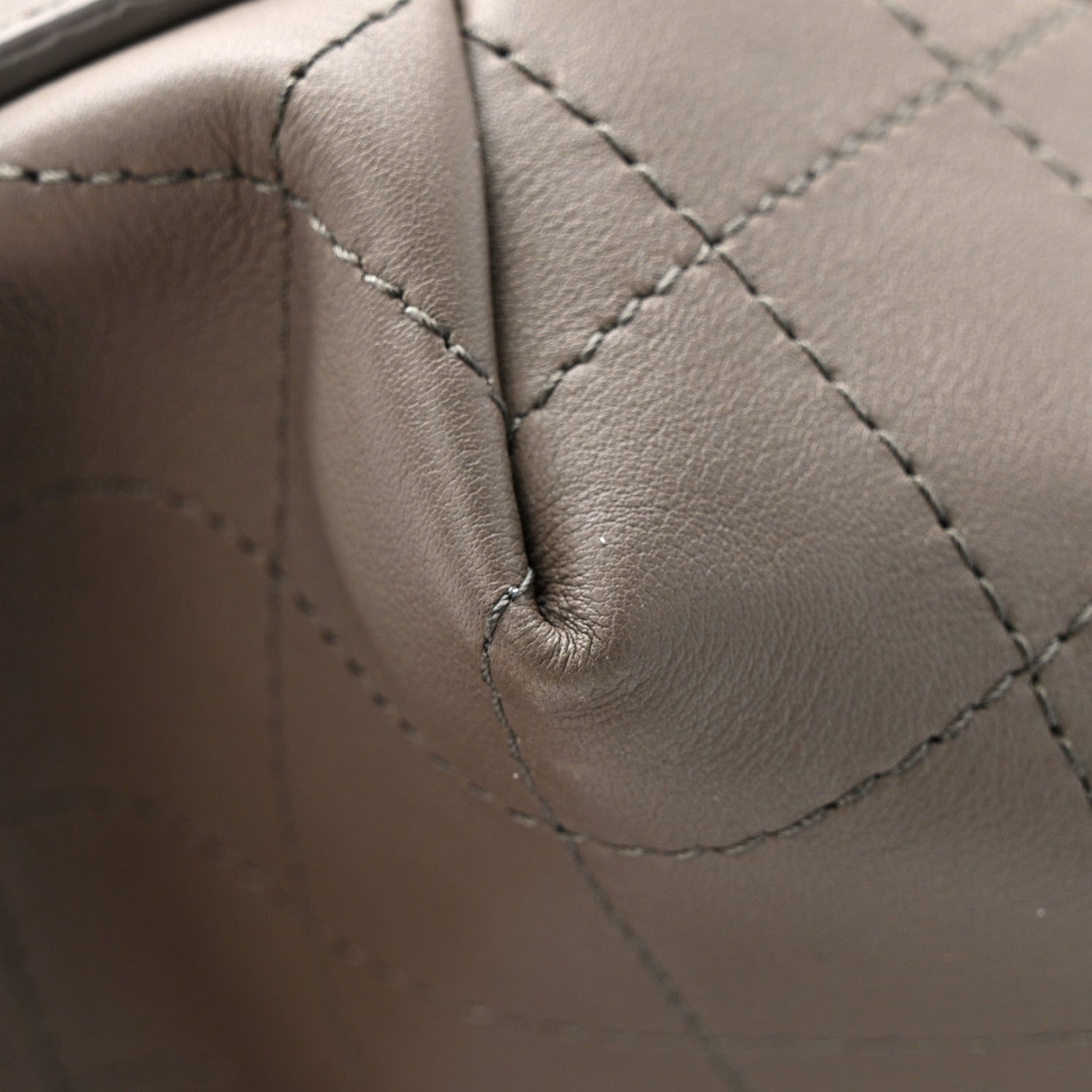 Calfskin Stitched Large Hobo Grey
