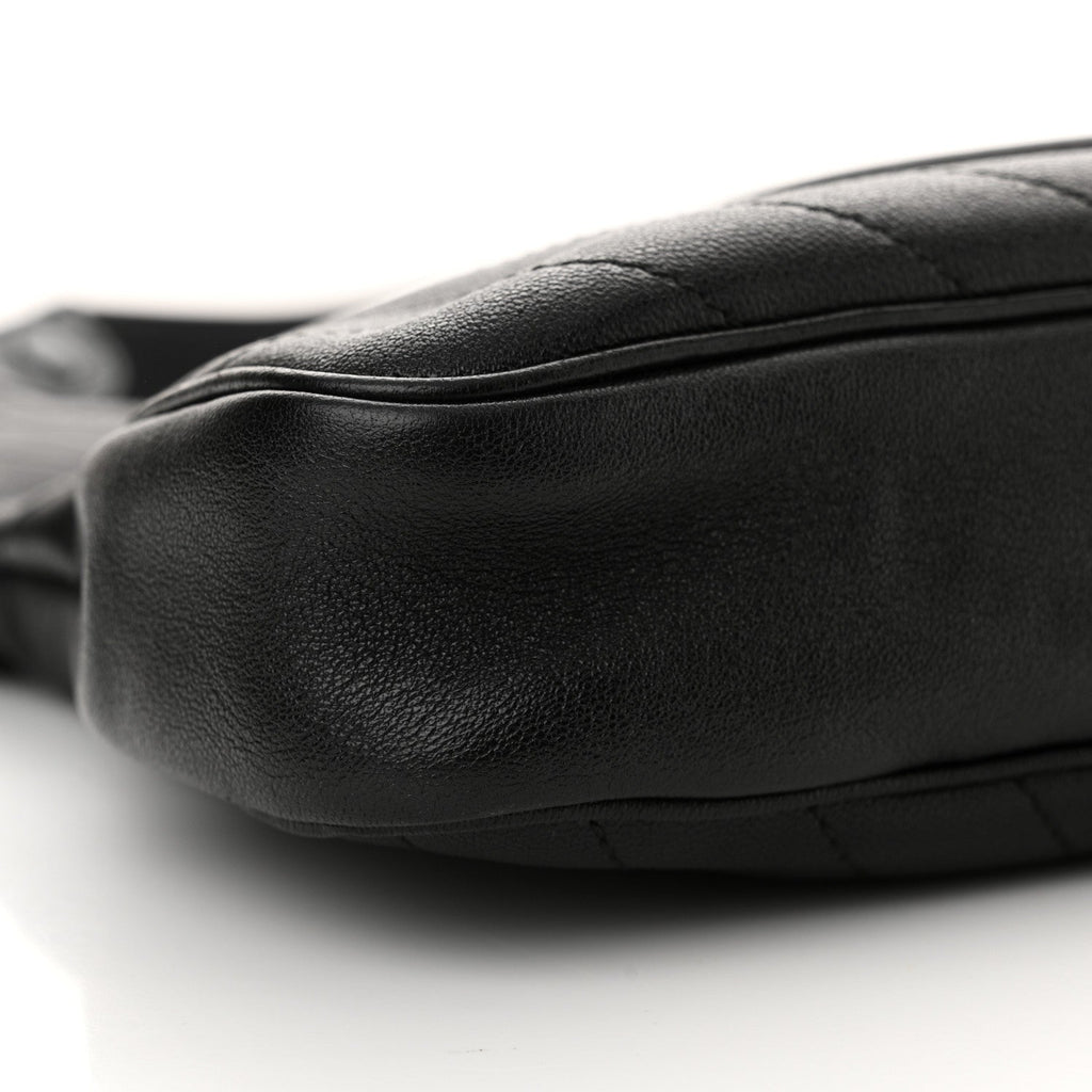 Sakai Be Green Calfskin Diagonal Stitched Small Blondie Tote Black