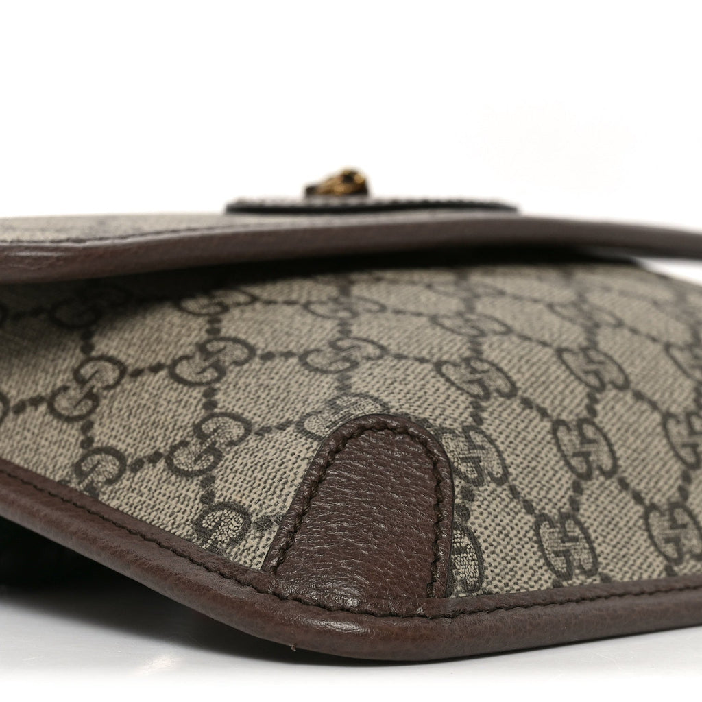 GG Supreme Monogram Neo Vintage Web Belt Bag Brown