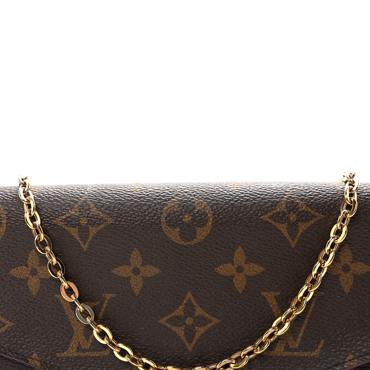 Monogram Pochette Felicie Chain Wallet Fuchsia