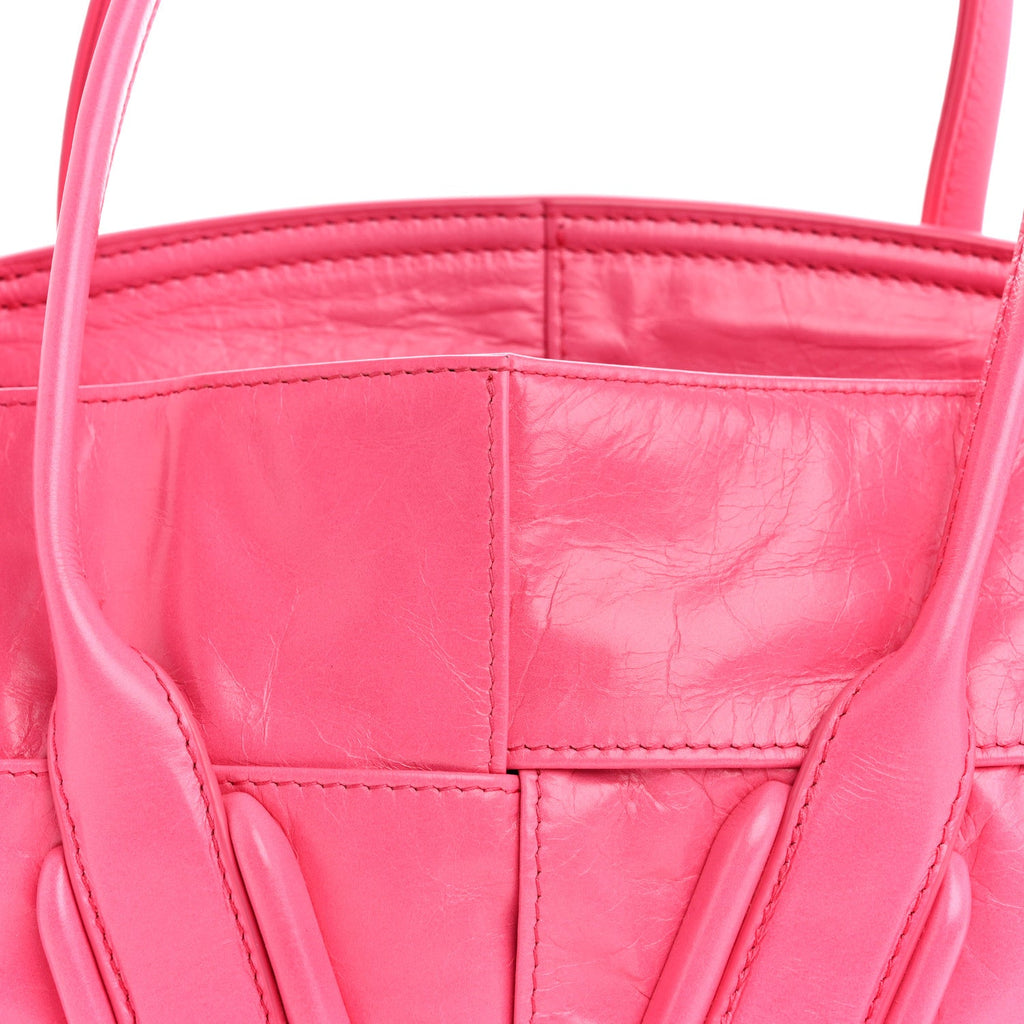 Paper Calfskin Maxi Intrecciato Mini Arco Pink