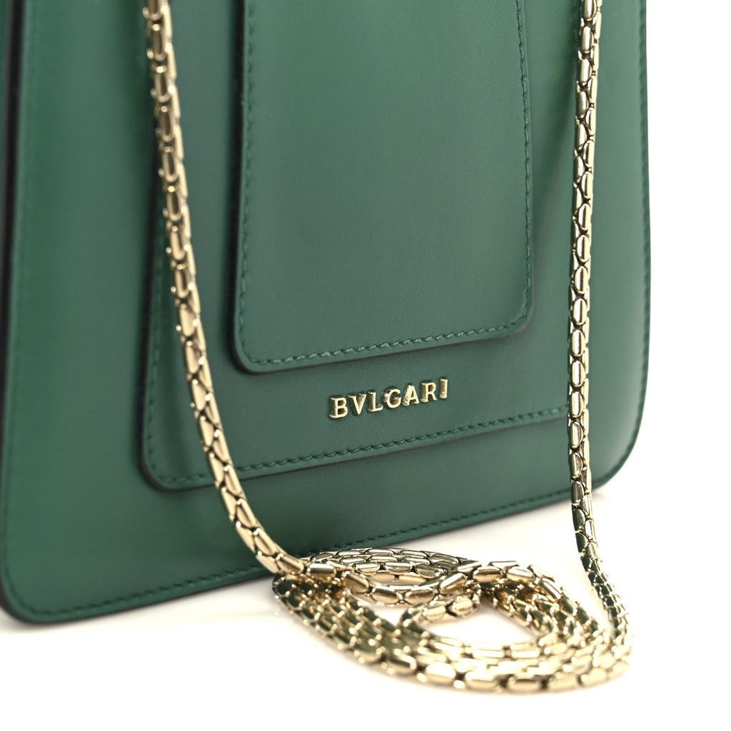 Calfskin Small Serpenti Forever Snake Strap Crossbody Bag Emerald Green