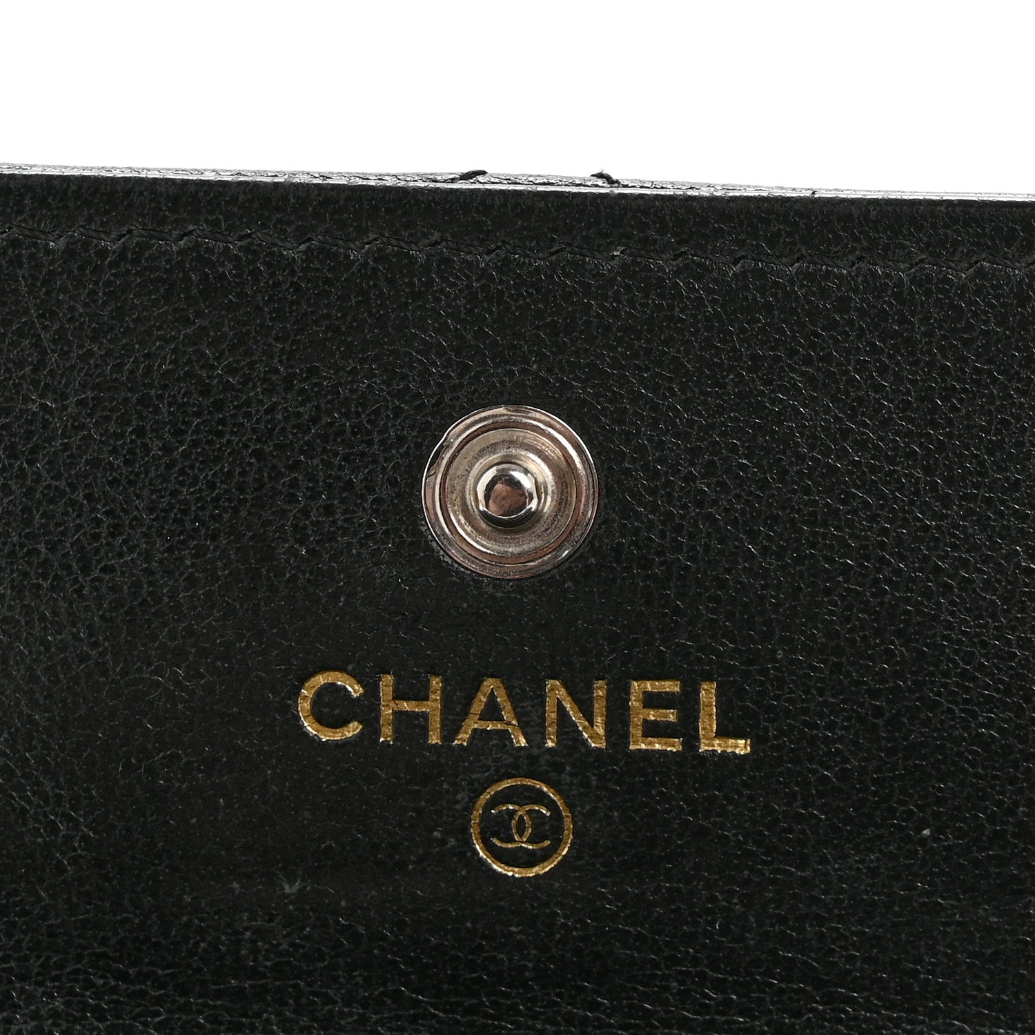 Lambskin Quilted Chanel 19 Flap  Holder Black