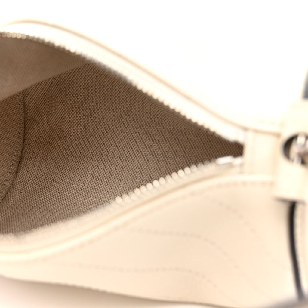 Sakai Be Green Calfskin Diagonal Stitched Mini Blondie Barrel Shoulder Bag Mystic White