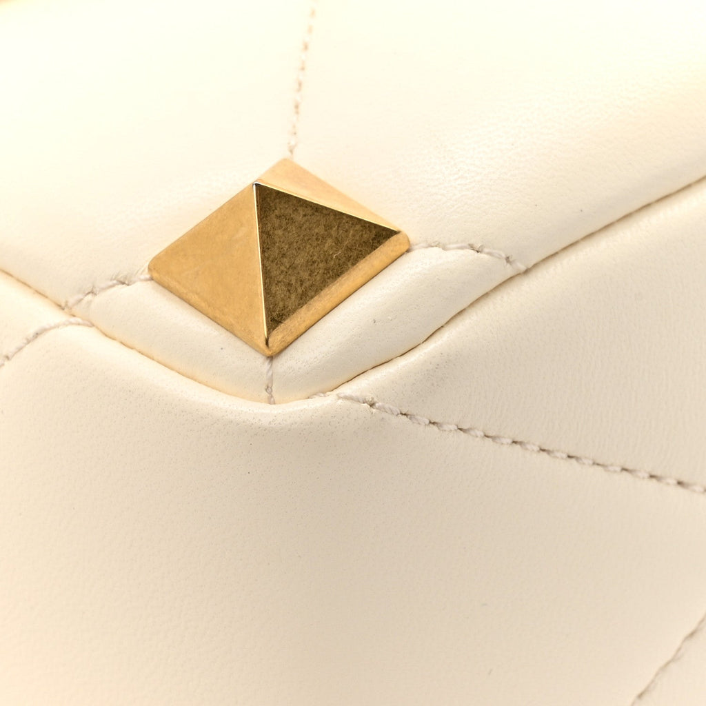 Nappa Medium Roman Stud Shoulder Bag Ivory