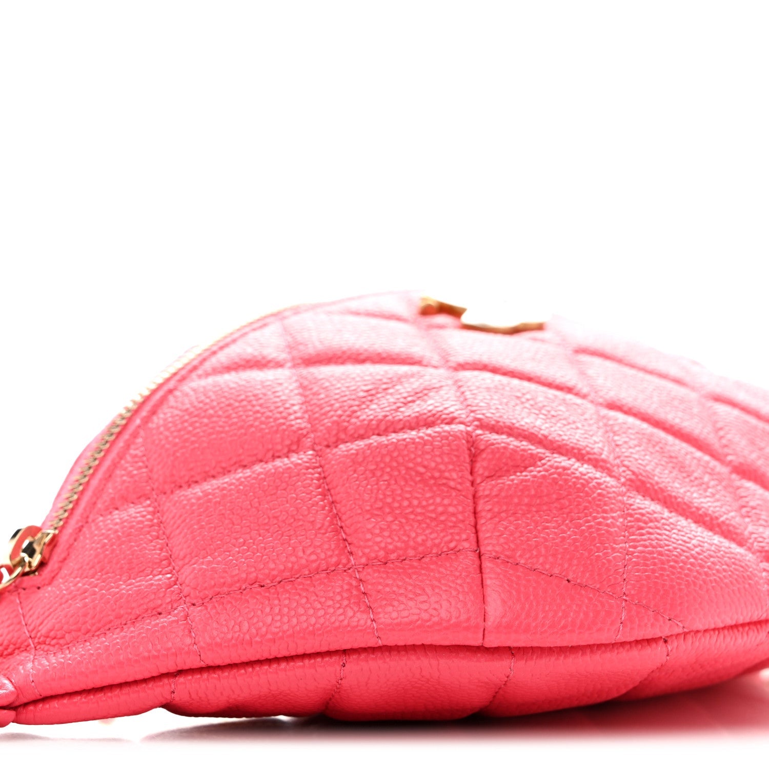 Caviar Quilted Sweetheart Belt Bag Fuchsia