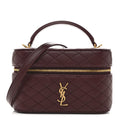 Lambskin Quilted Mini Gaby Vanity Case  Rouge Cabernet