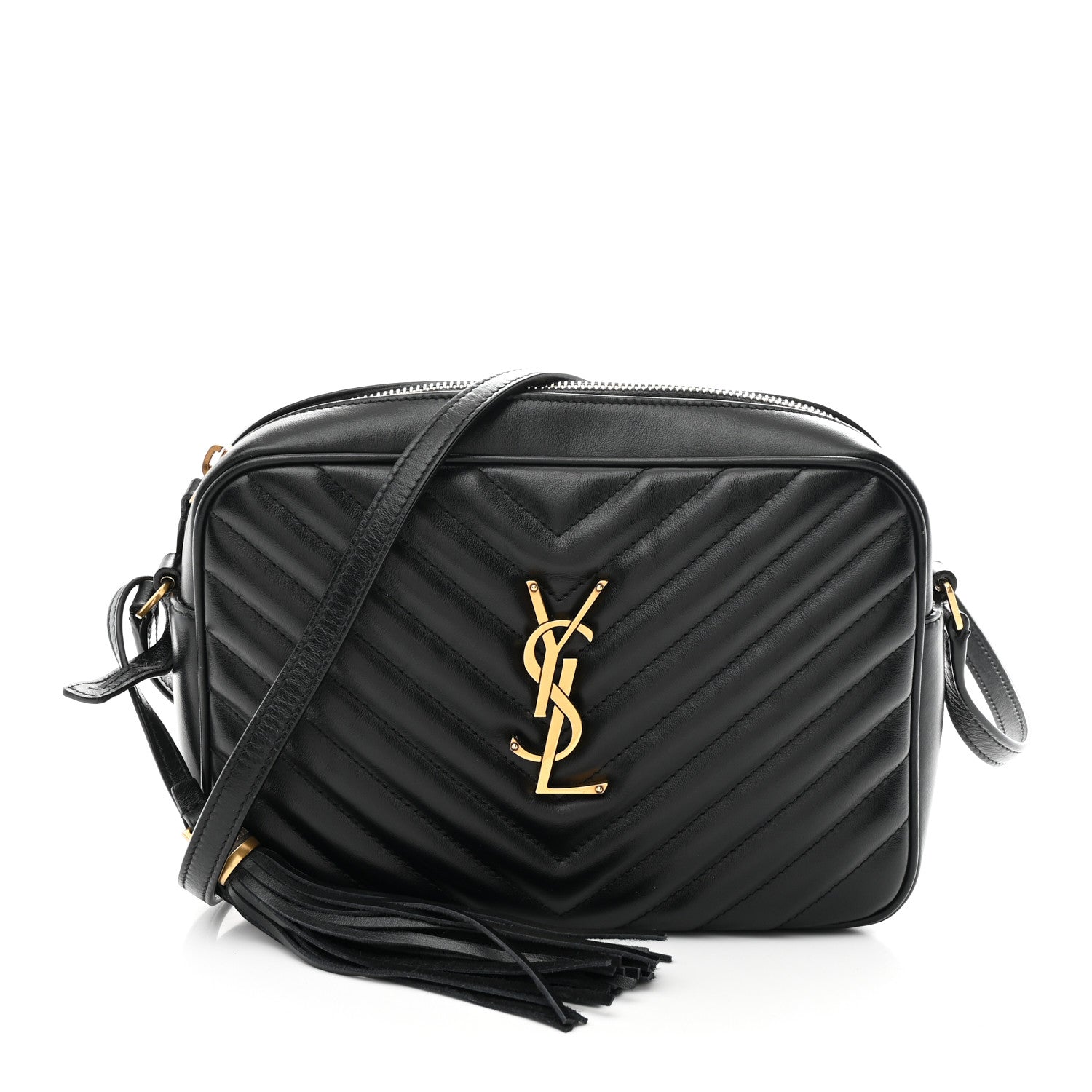 Calfskin Matelasse Monogram Lou Camera Bag Black