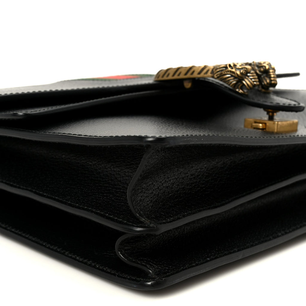 Calfskin Web Medium Dionysus Shoulder Bag Black