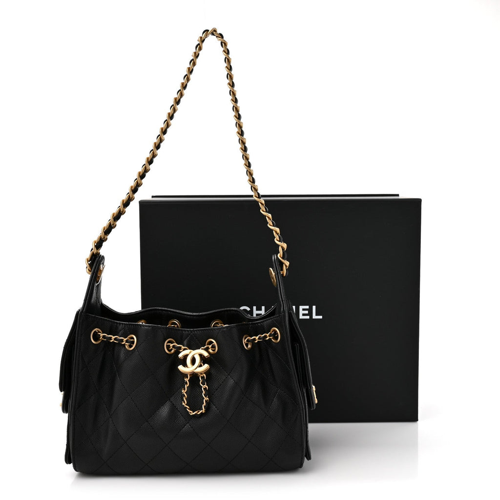 Caviar Quilted Mini Chanel 25 Handbag Black