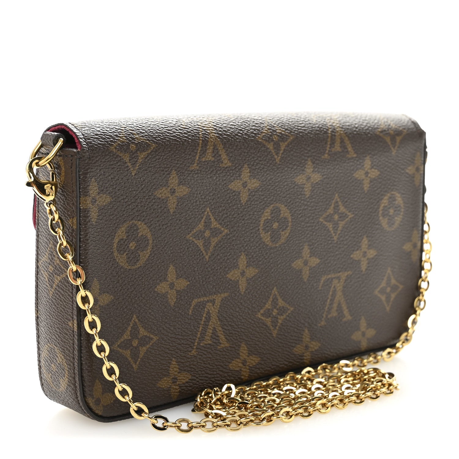 Monogram Pochette Felicie Chain Wallet Fuchsia