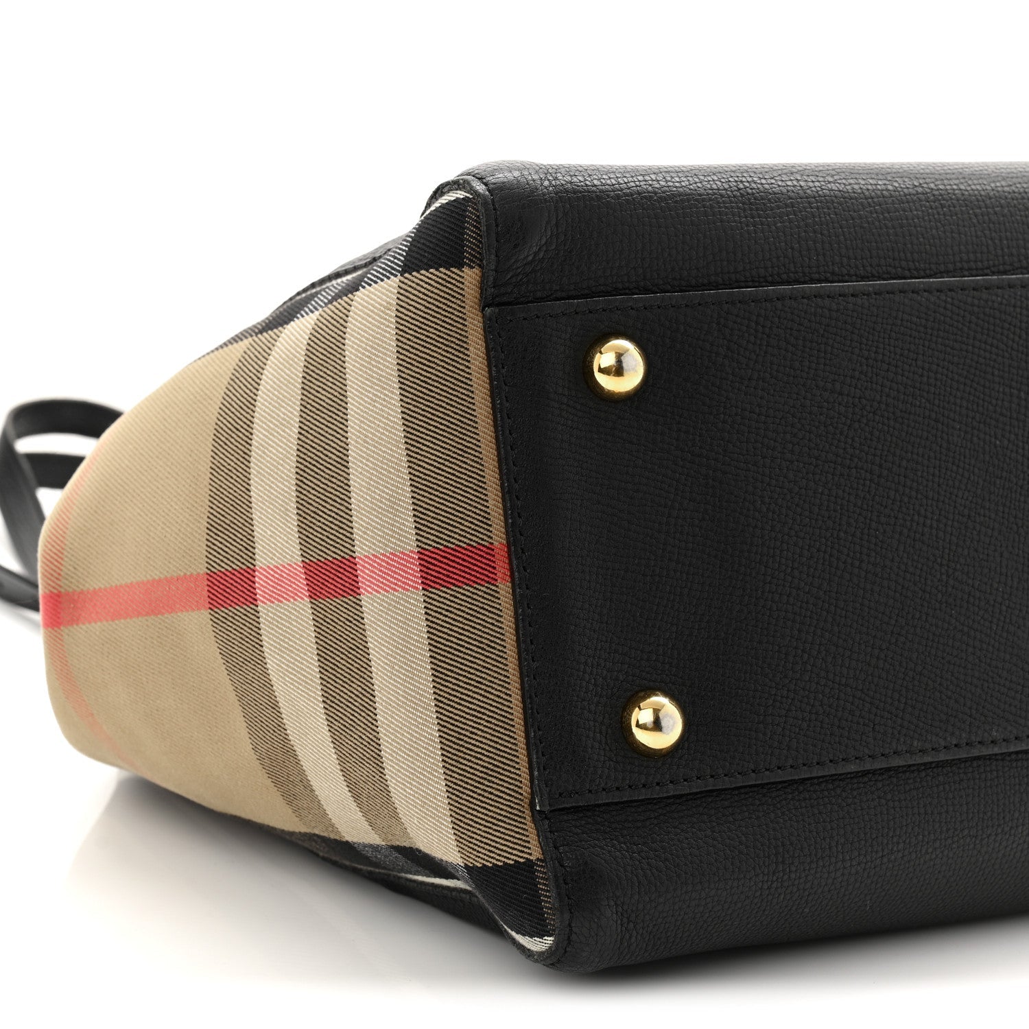 Grainy Calfskin House Check Small Canterbury Black