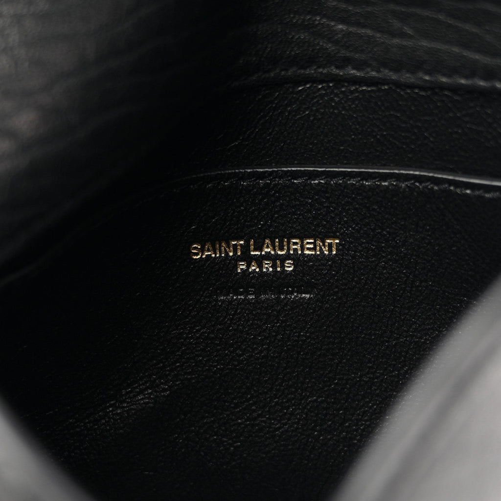 Supple Lambskin Small Cassandre Chain Pouch Black