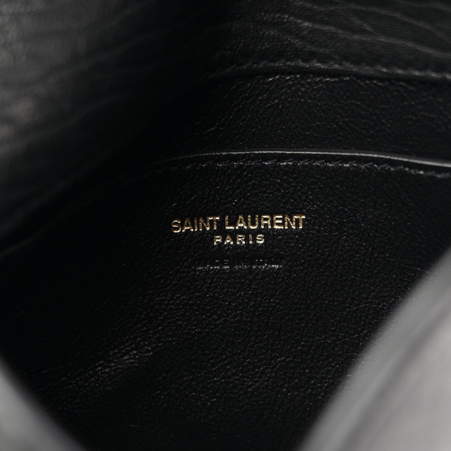 Supple Lambskin Small Cassandre Chain Pouch Black
