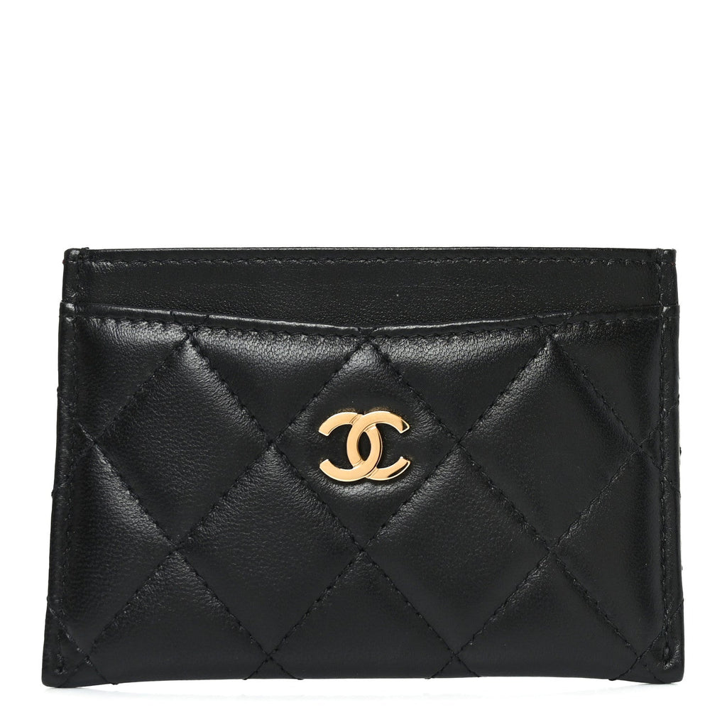 Lambskin Quilted  Holder Black