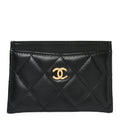 Lambskin Quilted  Holder Black