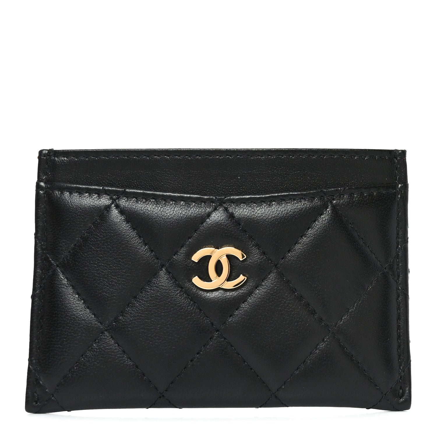 Lambskin Quilted  Holder Black