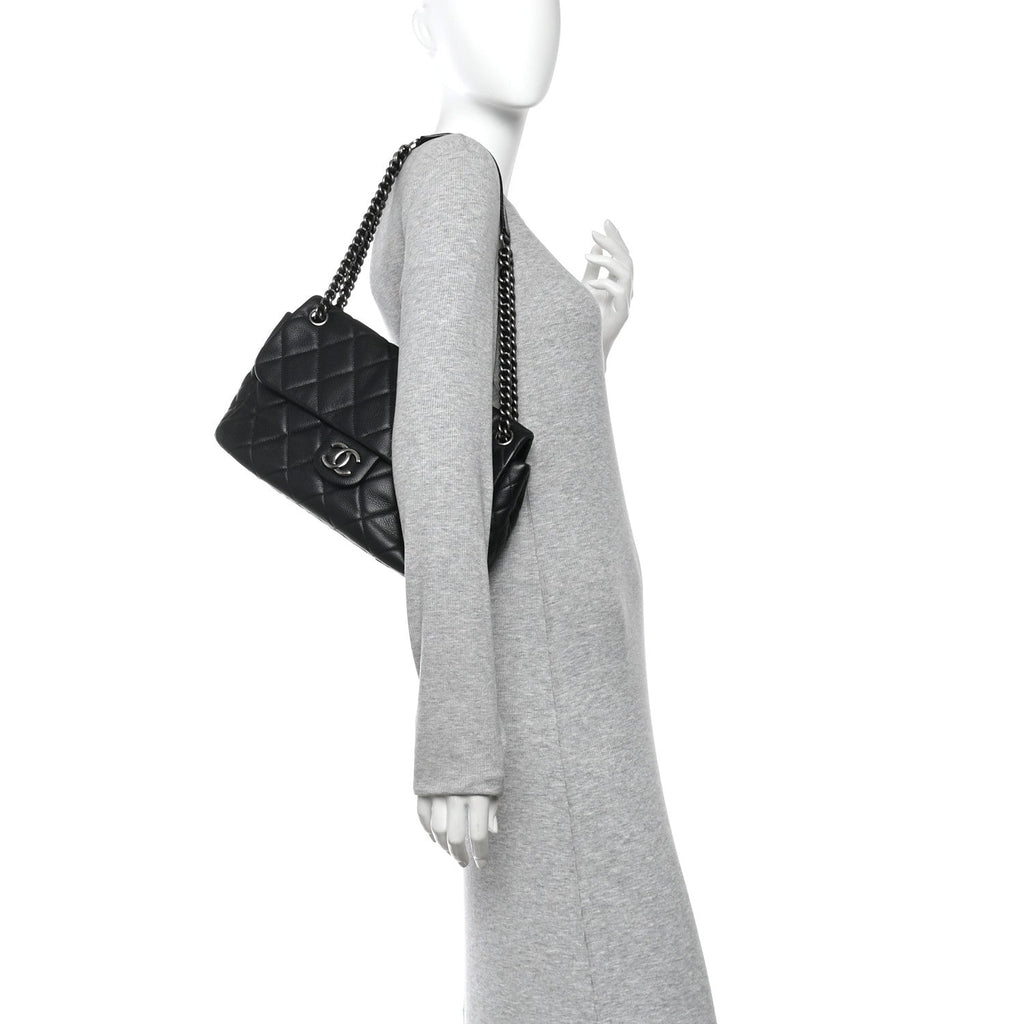Caviar Quilted Coco Casual Flap Black