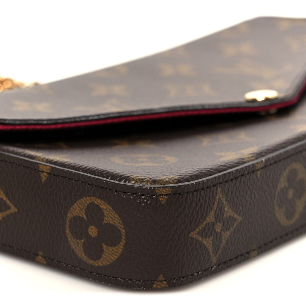 Monogram Pochette Felicie Chain Wallet Fuchsia
