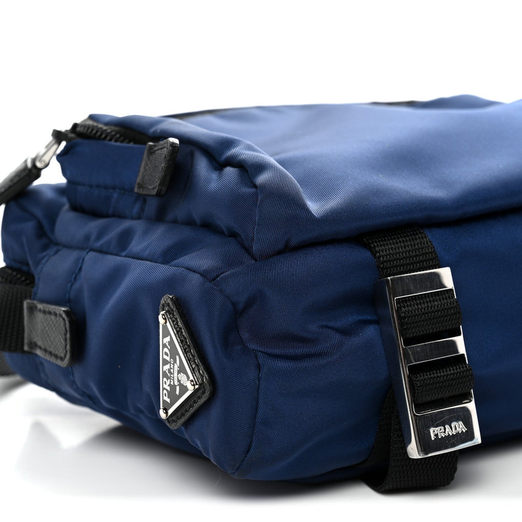 Tessuto Nylon Montagna Messenger Bag  Blue Black