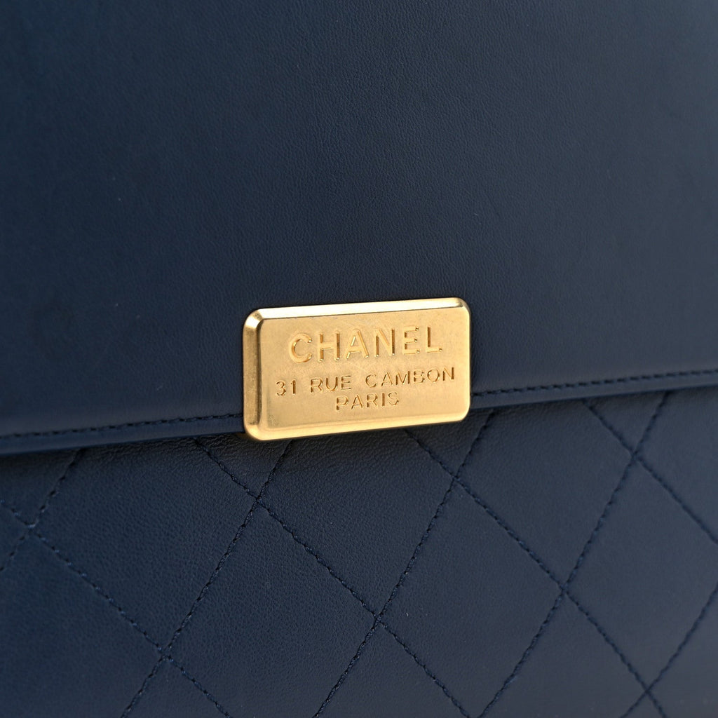 Lambskin Stitched Coco Luxe Medium Flap Blue