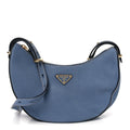 Nubuck Small Arque Shoulder Bag Aviation Blue