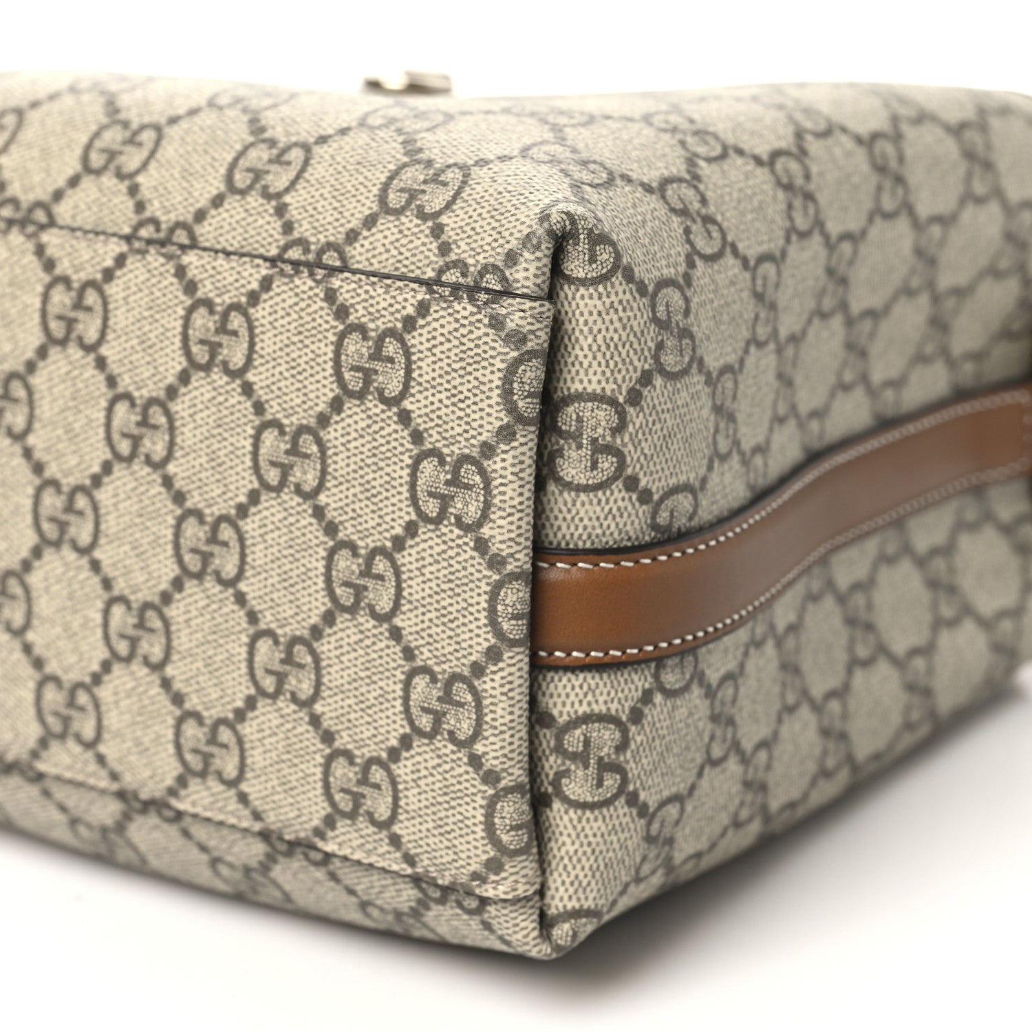 GG Supreme Monogram Emblem Small Shoulder Bag Beige Ebony Sundial