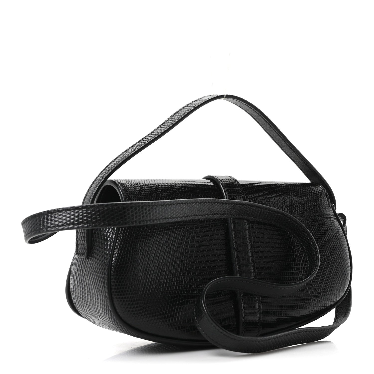 Lizard Tabou Clutch On Strap Black