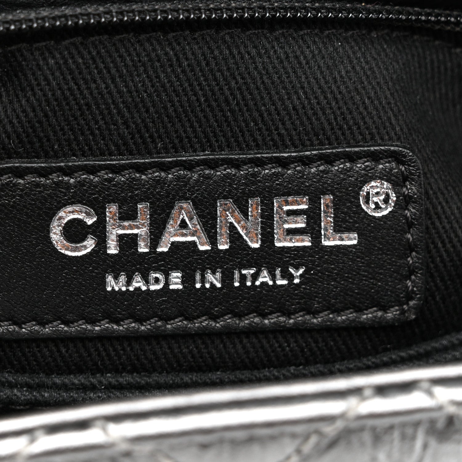 Metallic Aged Calfskin Quilted Mini Coco Handle Flap Charcoal