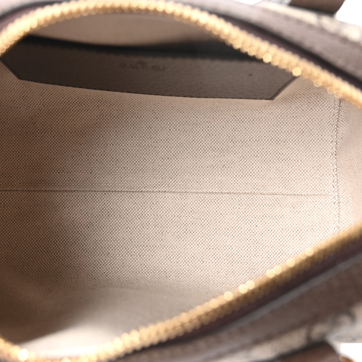 GG Supreme Monogram Textured Dollar Calfskin Web Mini Ophidia Top Handle Bag Beige Ebony New Acero