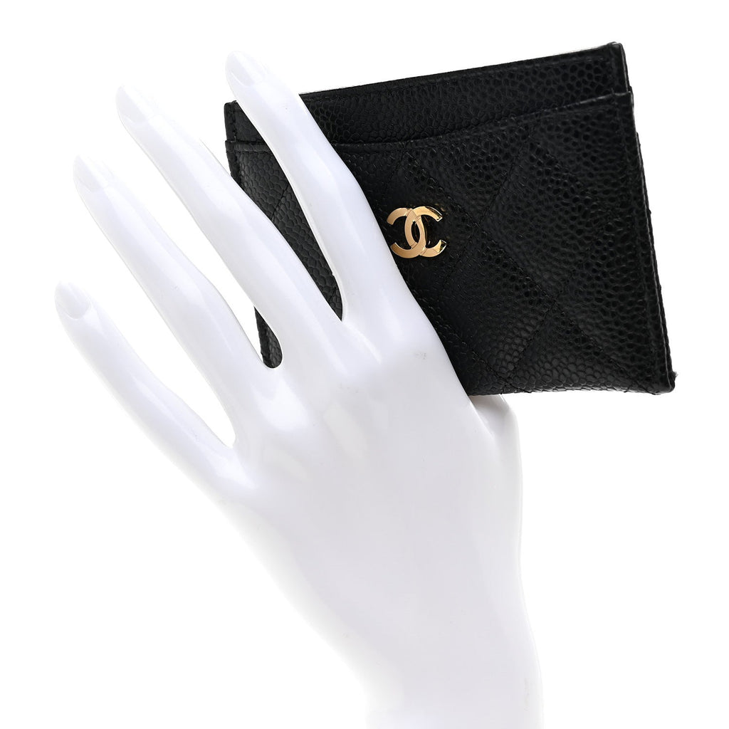 Caviar Quilted  Holder Black
