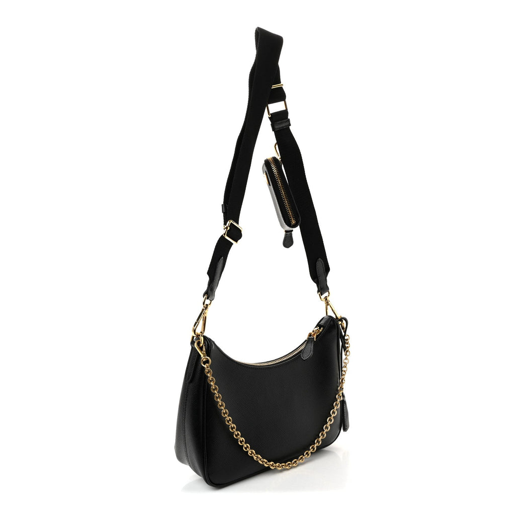 Saffiano Lux Re-Edition 2005 Shoulder Bag Black