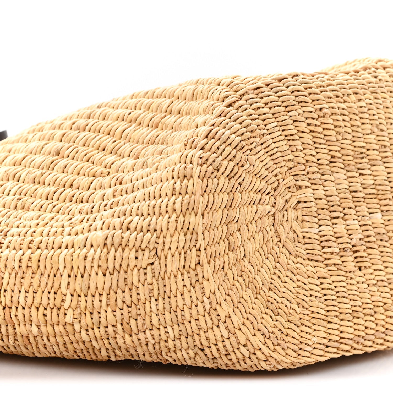 Calfskin Raffia Paulas Ibiza Small Basket Tote Bag Natural Pecan